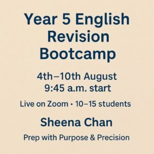 Year 5 English Revision Bootcamp- 4th to 10th August