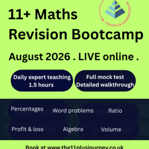 11+ Maths Revision Bootcamp - August 2026